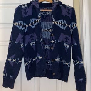 Blue patterned sweater